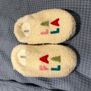 Cozy Cream Slippers with Colorful Letters